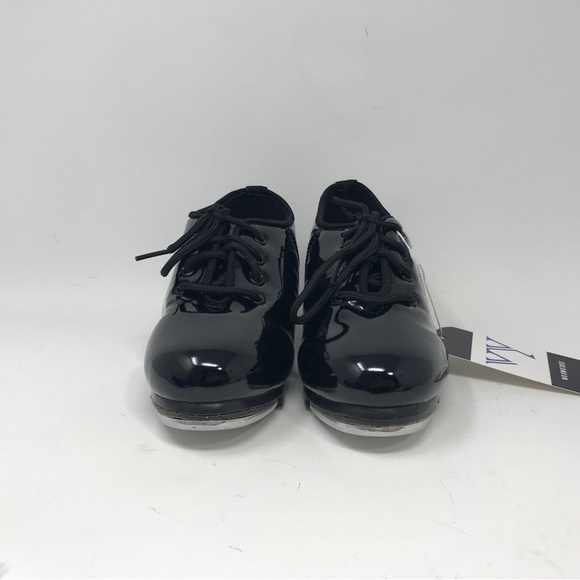 WUIWUIYU Lace Up Tap Dancing Shoes, Unisex Kid's Size 12(B)32 - Black - Picture 3 of 10